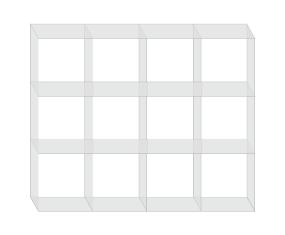 Regal / Raumteiler / Rückwand "Dekoplex 3 x 4" ( hat Gebrauchsspuren) 